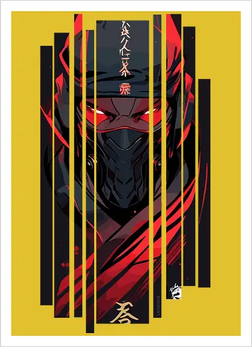 Dunkelroter Ninja