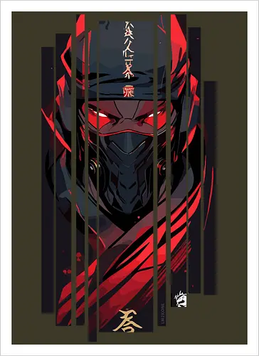 Dunkelroter Ninja