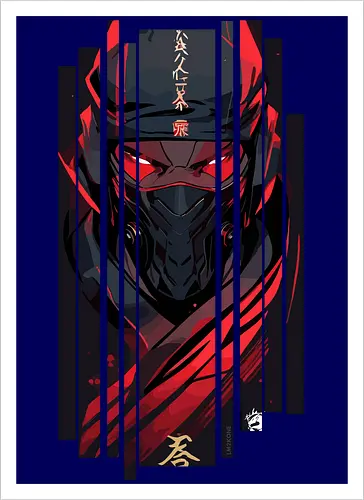 Dunkelroter Ninja
