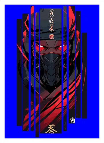 Dunkelroter Ninja