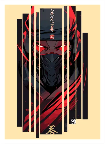 Dunkelroter Ninja