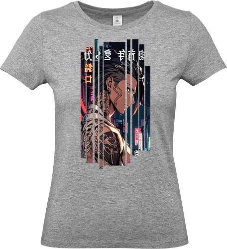 Cyberpunk Tattoo Japan - Sonnenuntergang, großartig, Japan, Mädchen, indisch, lm2kone, cool, neueste, Popart, Pop Art, japanisch, amerikanisch, indisch, futuristisch, Kanji, Frau, ästhetisch, Tattoo, cyberpunk - Standard T-Shirt (Frauen)