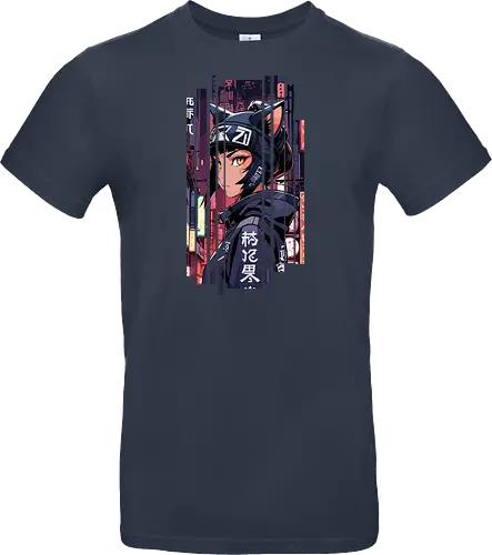 Cyborg-Mädchen-Katze