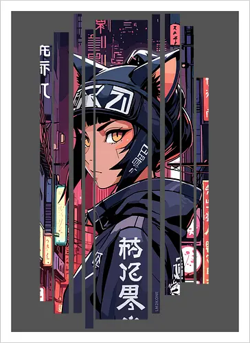 Cyborg-Mädchen-Katze