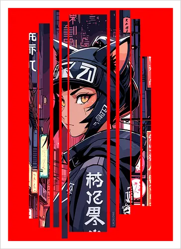 Cyborg-Mädchen-Katze