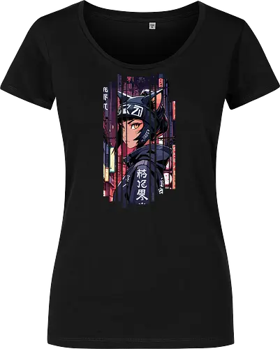 Cyborg-Mädchen-Katze