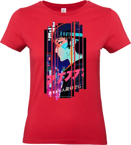 Cyborg Frau Futuristisch - Japan, Mädchen, indisch, lm2kone, cool, neueste, Popart, Pop Art, japanisch, amerikanisch, indisch, futuristisch, Kanji, Frau, ästhetisch, Sonnenuntergang, großartig - Standard T-Shirt (Frauen)