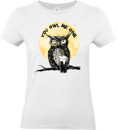 You owl me one - owl, funny, joke, play on words, beer - Standard T-Shirt (Frauen)