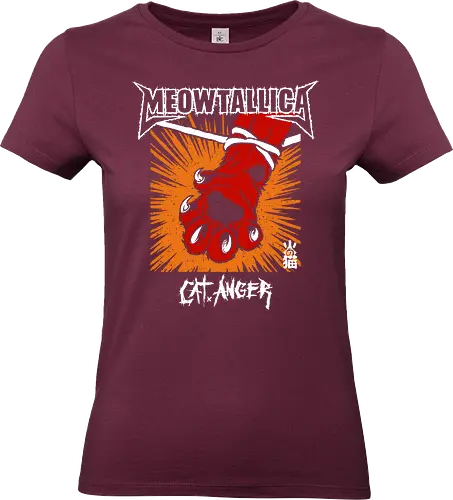 Meowtallica - Cat Anger - cat, meow, kitten, cute, kitty, metal cat, kawaii, logo design, cat lovers, aesthetic, cute cat, parody, funny, humor, heavy metal, metal album - Standard T-Shirt (Frauen)