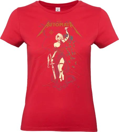 Automata: Autojustice - aesthetic, metal anime, metal album, 2b, lady of justice, Automata, parody, funny, humor, anime, waifu, game, ps, manga - Standard T-Shirt (Frauen)