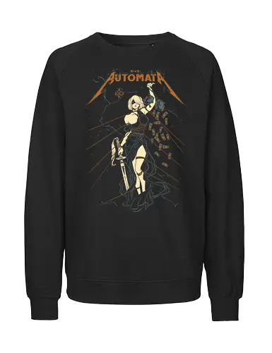 Automata: Autojustice - aesthetic, metal anime, metal album, 2b, lady of justice, Automata, parody, funny, humor, anime, waifu, game, ps, manga - Fairtrade Sweatshirt