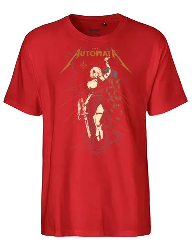 Automata: Autojustice - aesthetic, metal anime, metal album, 2b, lady of justice, Automata, parody, funny, humor, anime, waifu, game, ps, manga - Fairtrade T-Shirt