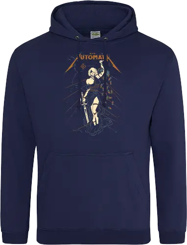 Automata: Autojustice - aesthetic, metal anime, metal album, 2b, lady of justice, Automata, parody, funny, humor, anime, waifu, game, ps, manga - Standard Hoodie