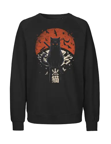 Catchiha Clan Meowssacre  - shinobi, anime parody, anime cat, anime joke, kitten, itachi uchiha, sharingan, Shinobi, akatsuki, genjutsu, cat, anime, red moon, akatsucat, killer cat, funny cat, cat meme, meme, cute cat, funny, cat joke, memes, internet meme, funny meme, retro art, ukiyo-e, pop art, vintage, catachi - Fairtrade Sweatshirt