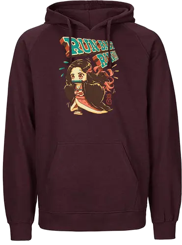 Run Baby Run! - Slayer, cute demon, zenitsu, tanjiro, demon, chibi, cute, kawaii, oni girl, kny, demon hunter, pop art, anime, vintage, retro, manga, otaku, weeb - Fairtrade Hoodie