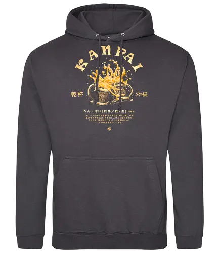Kanpai - kanpai, cheers, beer, drinking, vintage design, retro colors, otaku, japan, sake, kanji, ale, beverage, brew, japanese, rum, medieval, kawaii, anime, manga, weeb, food and drink - Standard Hoodie