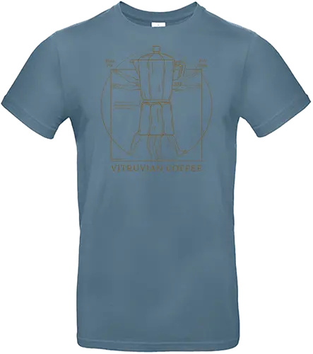 Vitruvianischer Kaffee - lustig, Pop-Art, Vintage, Retro, Essen, Bierliebhaber, lm2 kone, Illustration, Geschenk, Vitruver Mensch, Vitruver Bier, Kaffee, Vitruvianischer Kaffee, Vitruvianischer - Standard T-Shirt