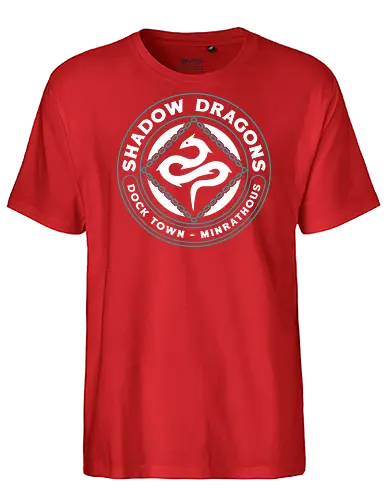 Minrathous Shadow Dragons Emblem - bellara lutare, emmrich volkarin, lucanis, lyrium dagger, neve gallus, vielguard, dragon, age, video game, inquisition, gamer, gaming, manfred, rook, rpg - Fairtrade T-Shirt