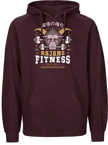 Rajang Fitness - wyvern, felyne, rise, wilds, furious rajang, pukei pukei, monster, world, gamer, gaming, video games, iceborne, palico - Fairtrade Hoodie