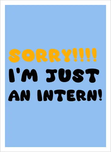 Sorry!!! I'm Just An Intern Art