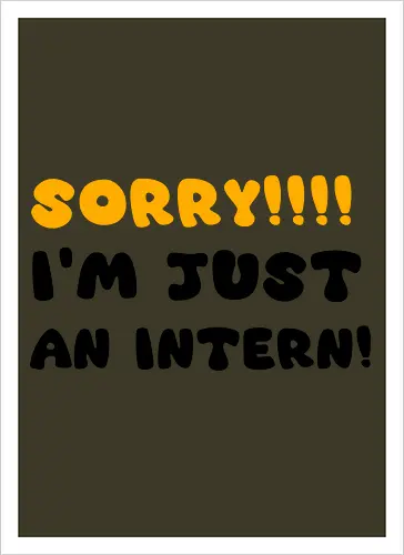 Sorry!!! I'm Just An Intern Art