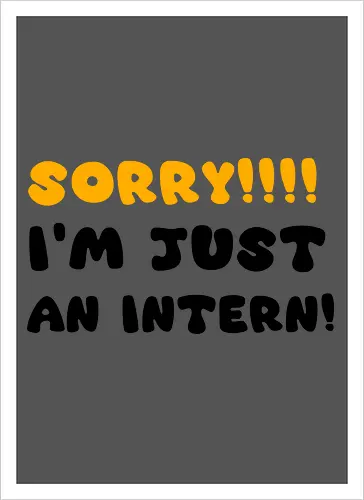 Sorry!!! I'm Just An Intern Art