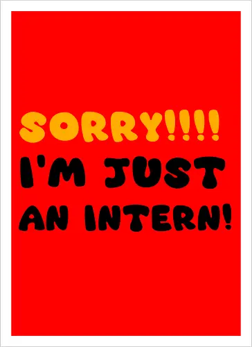 Sorry!!! I'm Just An Intern Art