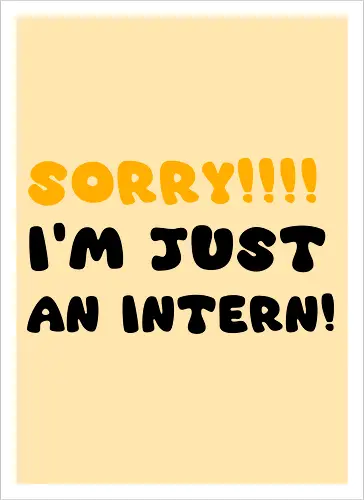 Sorry!!! I'm Just An Intern Art