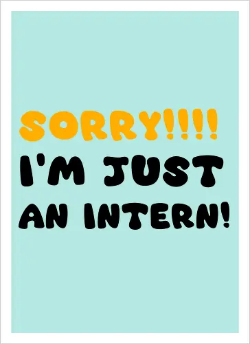 Sorry!!! I'm Just An Intern Art