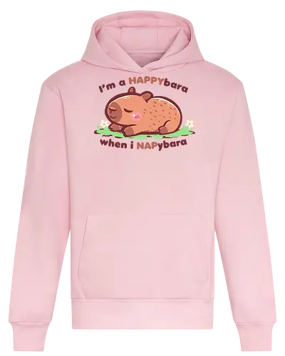 Happybara when I Napybara - kawaii Wasserschwein, Nickerchen, Nickerchenliebhaber, Tierliebhaber, schlummerndes Tier, schläfrig, schlafen, liebenswert, Entspannung, pastellfarbenes Tier, happybara, capybara, Wasserschwein, niedliches Wasserschwein, Wasserschwein-Wortspiel, lustiges Tier - Heavyweight Hoodie