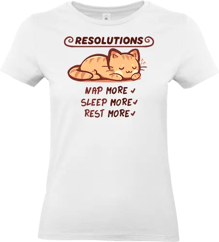 Resolution to Sleep - Auflösungen, lustige Katze Auflösung, niedliche schlafende Katze, kawaii Katze, adorable tabby, fauler Tag Katze, resolutions, funny cat resolution, cute sleeping cat, kawaii cat, adorable tabby, lazy day cat - Standard T-Shirt (Frauen)