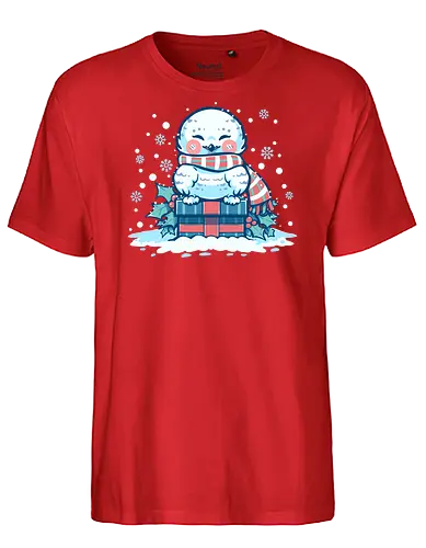 OWLways Love Christmas - Schnee-Eule, niedliche Wintereule, Feiertagseule, Weihnachtsvogel, festliche Eule, gemütlicher Winter, verschneite Eule, Eule im Schal, bezaubernde Weihnachten, Feiertags-Schnee-Eule, Wintervogel, sitzende Eule, festlich, weiße Eule, niedliche Eule, snow owl, cute winter owl, holiday owl, Christmas bird, festive owl, cozy winter, snowy owl - Fairtrade T-Shirt
