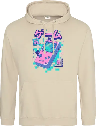 Game Cat - cat, games, animals, anime, japanese, japan, cat lover, neko, cute, console, funny, kawaii - Standard Hoodie