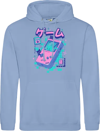 Game Cat - cat, games, animals, anime, japanese, japan, cat lover, neko, cute, console, funny, kawaii - Standard Hoodie