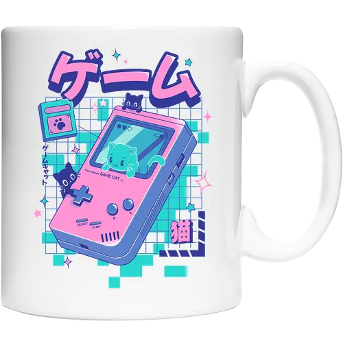 Game Cat - cat, games, animals, anime, japanese, japan, cat lover, neko, cute, console, funny, kawaii - Keramiktasse