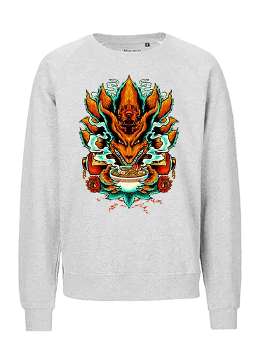 power of ramen  - ramen, noodles, food, mystic, japanese, ninetails, fox, kitsune, anime, manga - Fairtrade Sweatshirt