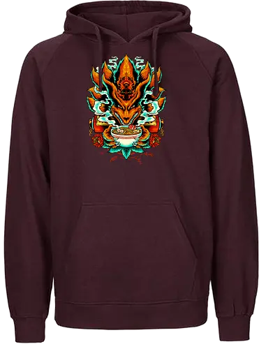 power of ramen  - ramen, noodles, food, mystic, japanese, ninetails, fox, kitsune, anime, manga - Fairtrade Hoodie