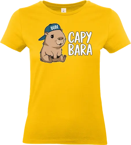 CAPYBARA - capybara, cartoon, cap, dude, design, playful, animal, cute - Standard T-Shirt (Frauen)