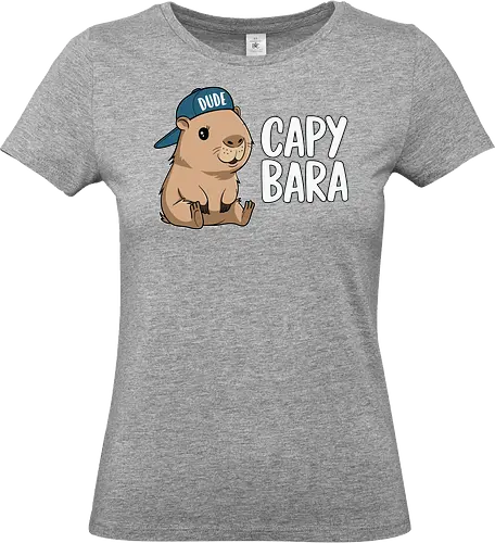CAPYBARA - capybara, cartoon, cap, dude, design, playful, animal, cute - Standard T-Shirt (Frauen)