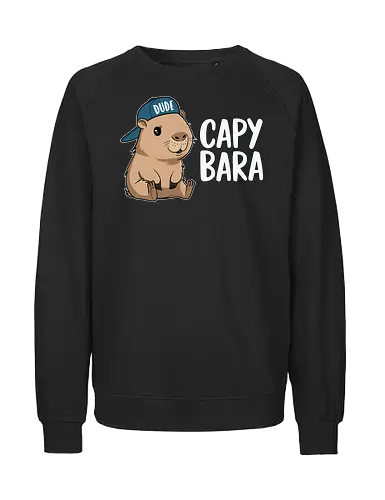 CAPYBARA - capybara, cartoon, cap, dude, design, playful, animal, cute - Fairtrade Sweatshirt