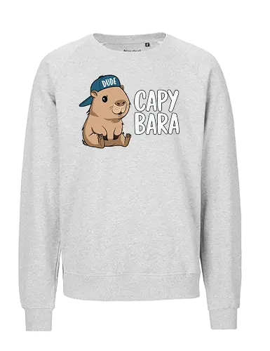 CAPYBARA - capybara, cartoon, cap, dude, design, playful, animal, cute - Fairtrade Sweatshirt