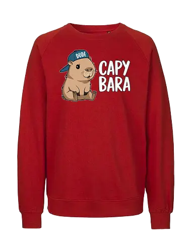 CAPYBARA - capybara, cartoon, cap, dude, design, playful, animal, cute - Fairtrade Sweatshirt
