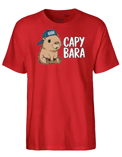 CAPYBARA - capybara, cartoon, cap, dude, design, playful, animal, cute - Fairtrade T-Shirt