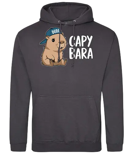 CAPYBARA - capybara, cartoon, cap, dude, design, playful, animal, cute - Standard Hoodie