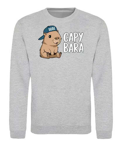 CAPYBARA - capybara, cartoon, cap, dude, design, playful, animal, cute - Sweatshirt