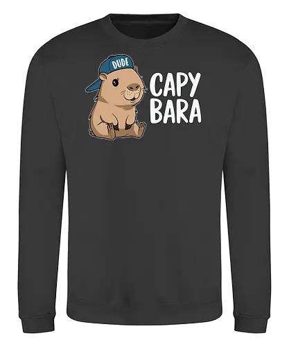 CAPYBARA - capybara, cartoon, cap, dude, design, playful, animal, cute - Sweatshirt