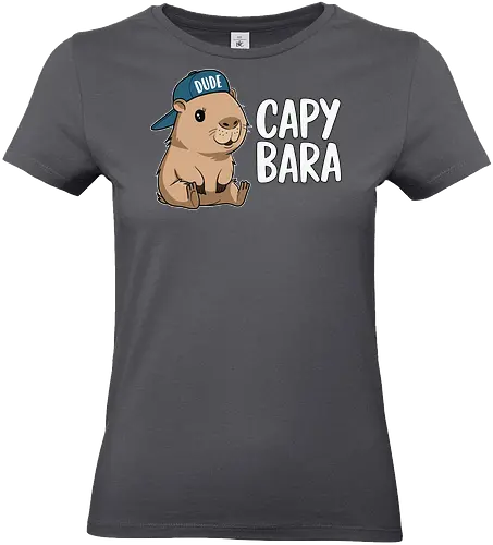 CAPYBARA - capybara, cartoon, cap, dude, design, playful, animal, cute - Standard T-Shirt (Frauen)