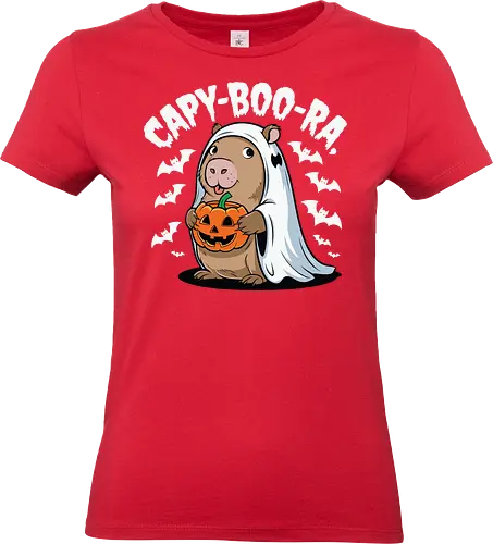 CAPY-BOO-RA - capybara, ghost, pumpkin, halloween, bats, cute, costume, spooky, playful - Standard T-Shirt (Frauen)