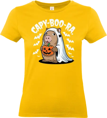 CAPY-BOO-RA - capybara, ghost, pumpkin, halloween, bats, cute, costume, spooky, playful - Standard T-Shirt (Frauen)