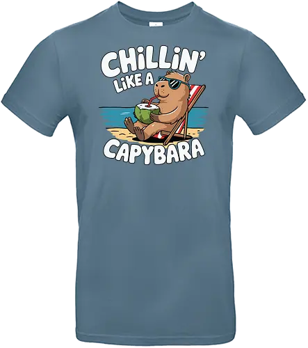Chillin' like a capybara - capybara, beach, coconut, sunglasses, relaxation, vacation, summer, chill, cartoon - Standard T-Shirt